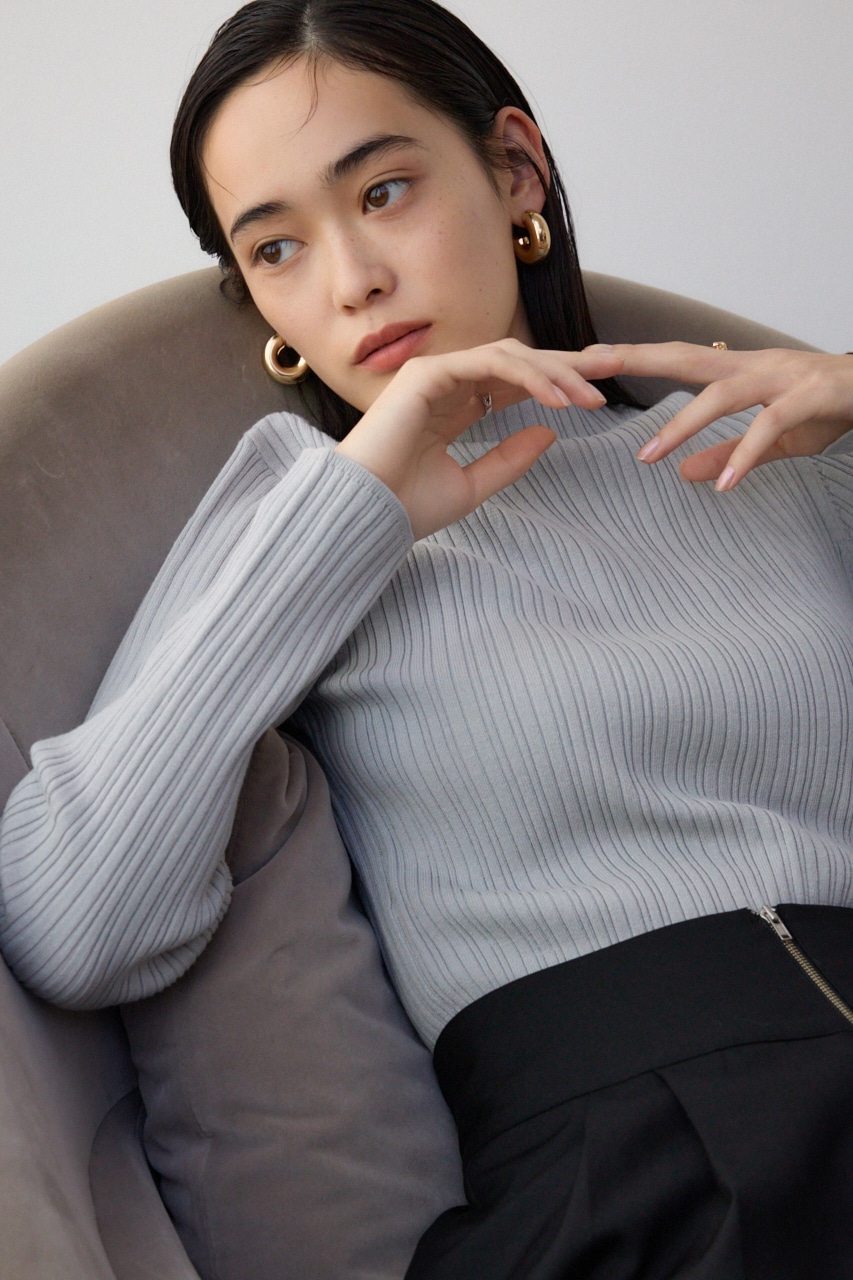 AZUL BY MOUSSY | ランダムリブハイネックニットトップス (ニット
