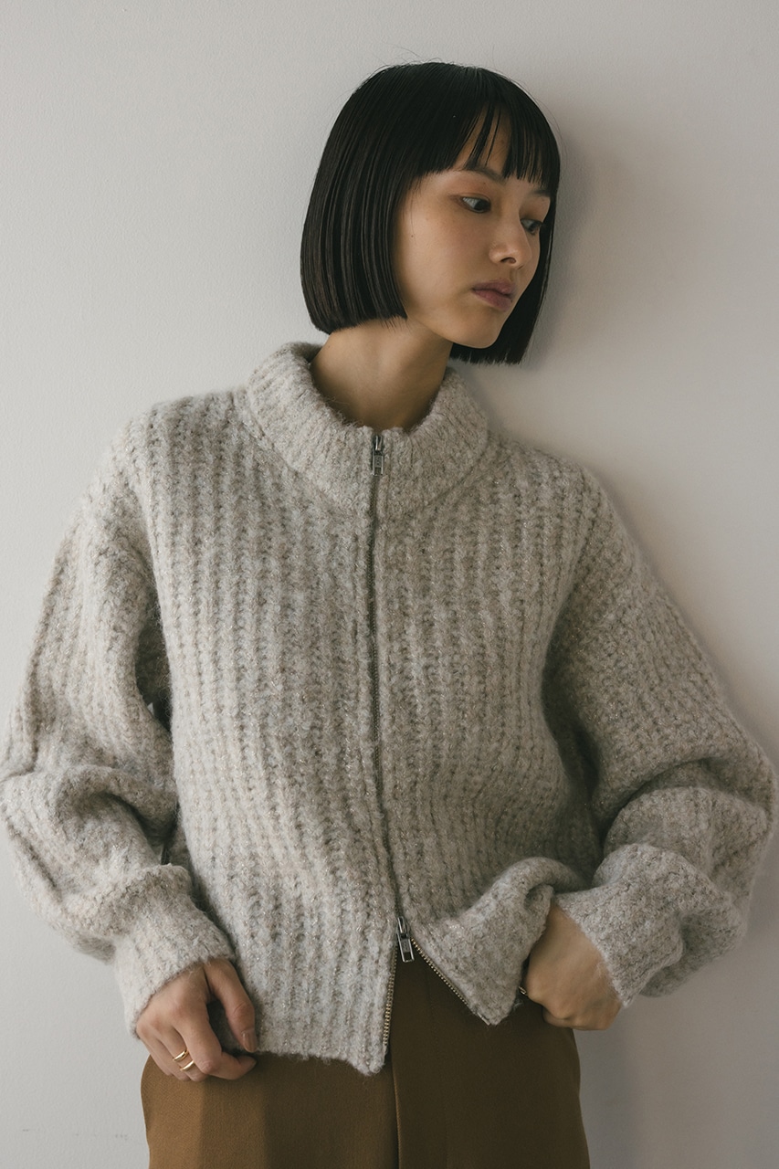 STYLEMIXER | ダブルジップラメニットカーデ (カーディガン ) |SHEL