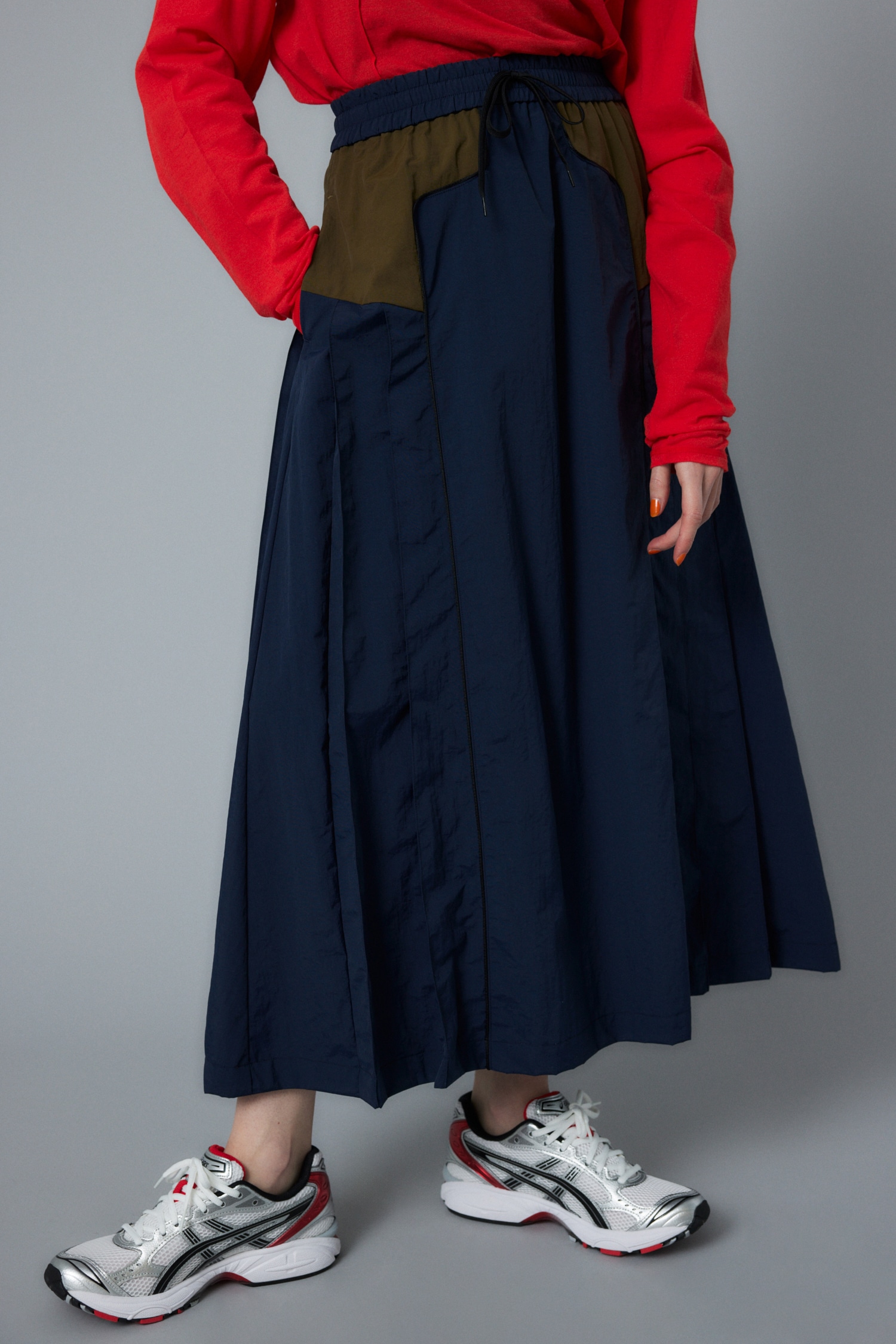 HeRIN.CYE | Side pleats flare skirt (スカート(ロング) ) |SHEL'TTER