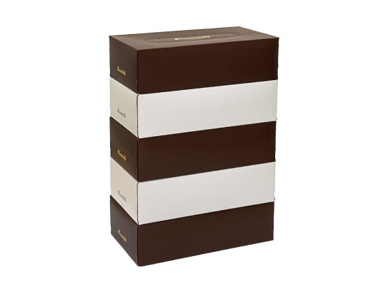 Forestway ティッシュペーパー ホワイト×ブラウン200組 5個 通販