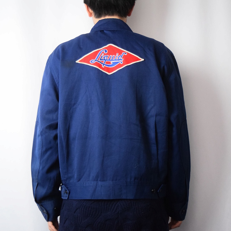 60s 70s 60年代 70年代 アウター 紺 ネイビー ワッペン付き チェーン