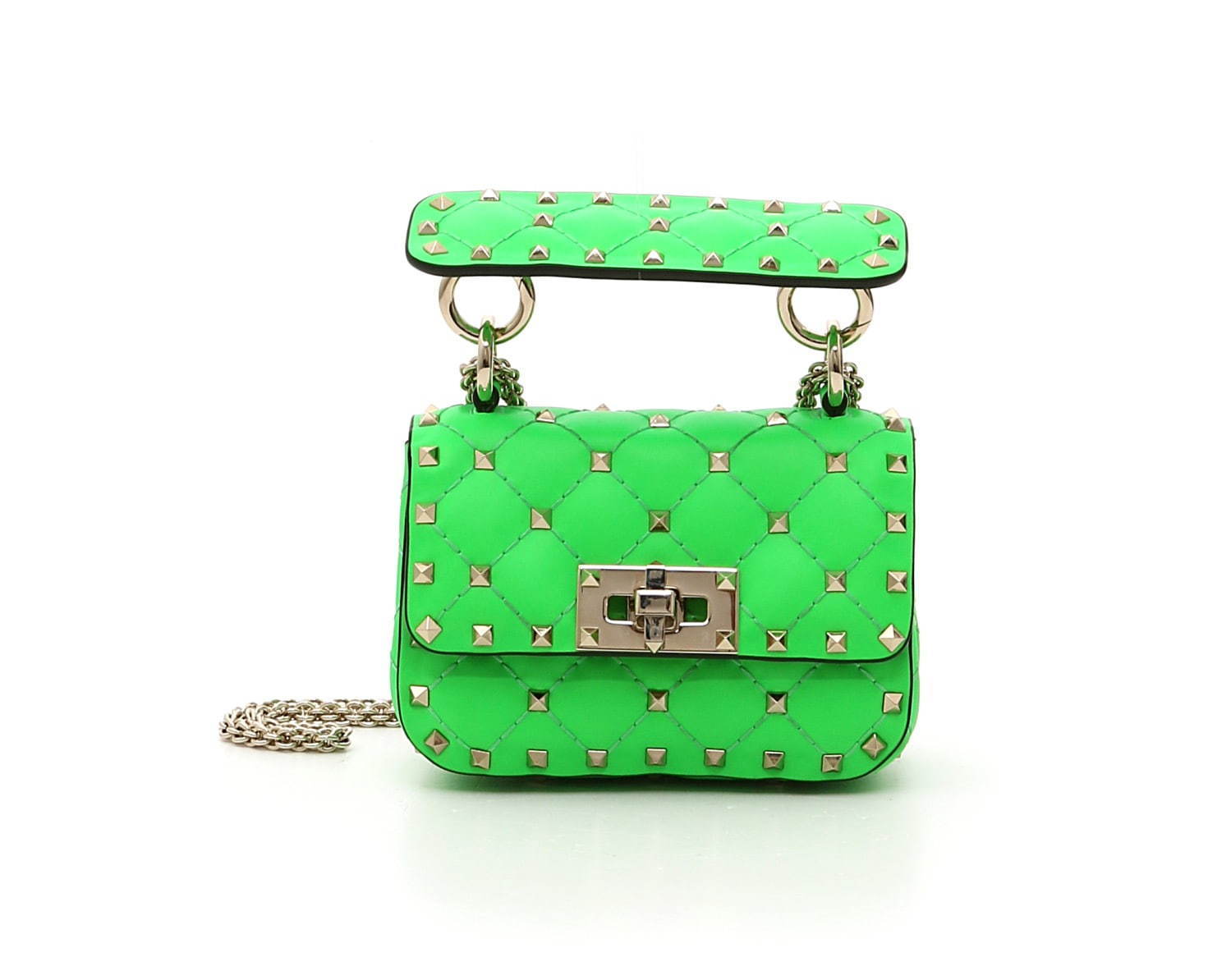ヴァレンティノのスタッズバッグ「ロックスタッズ スパイク」“ネオン