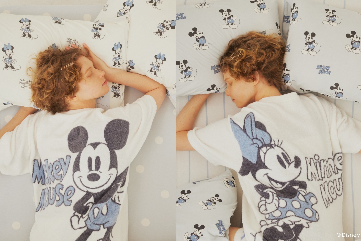 ジェラート ピケ スリープ「ミッキー＆ミニー」の寝具、“立体的な耳”の