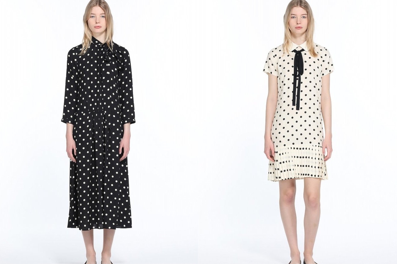 N21“ポルカドット”柄ドレス＆レース重ねた3D薔薇のアップリケ付き