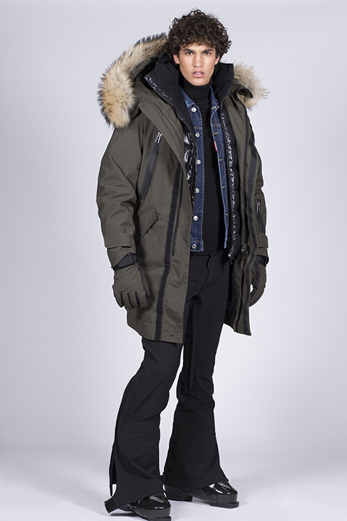 ディースクエアードの「スキーコレクション」コルセット風のジャンプ