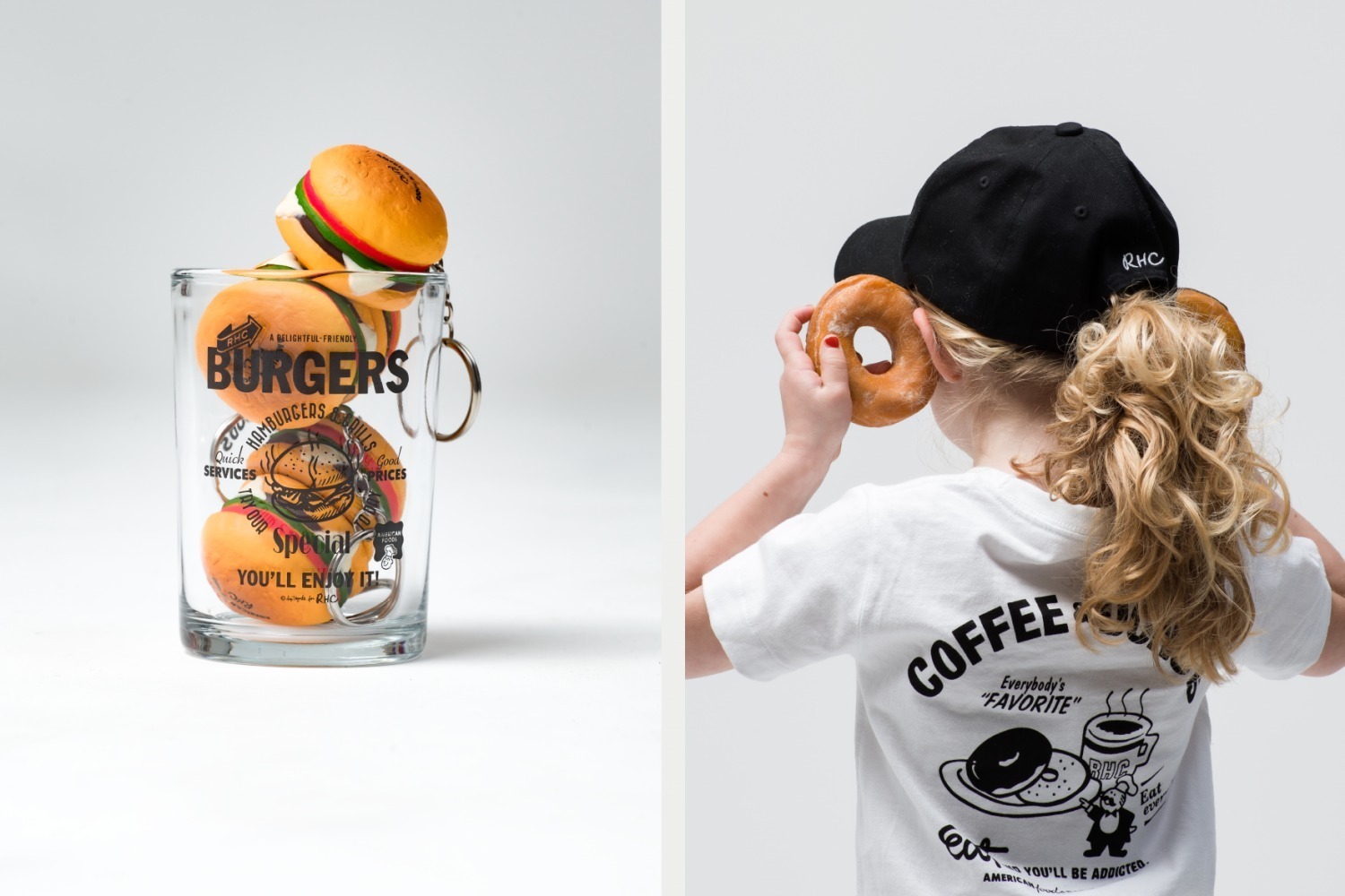 RHC ロンハーマン“ピザ＆ドーナツ”プリントTシャツ＆ハンバーガーの