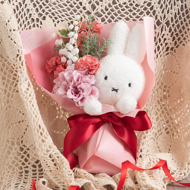 フラワーミッフィー24年春グッズ、“花々動く”ウォールグラスやほわほわ