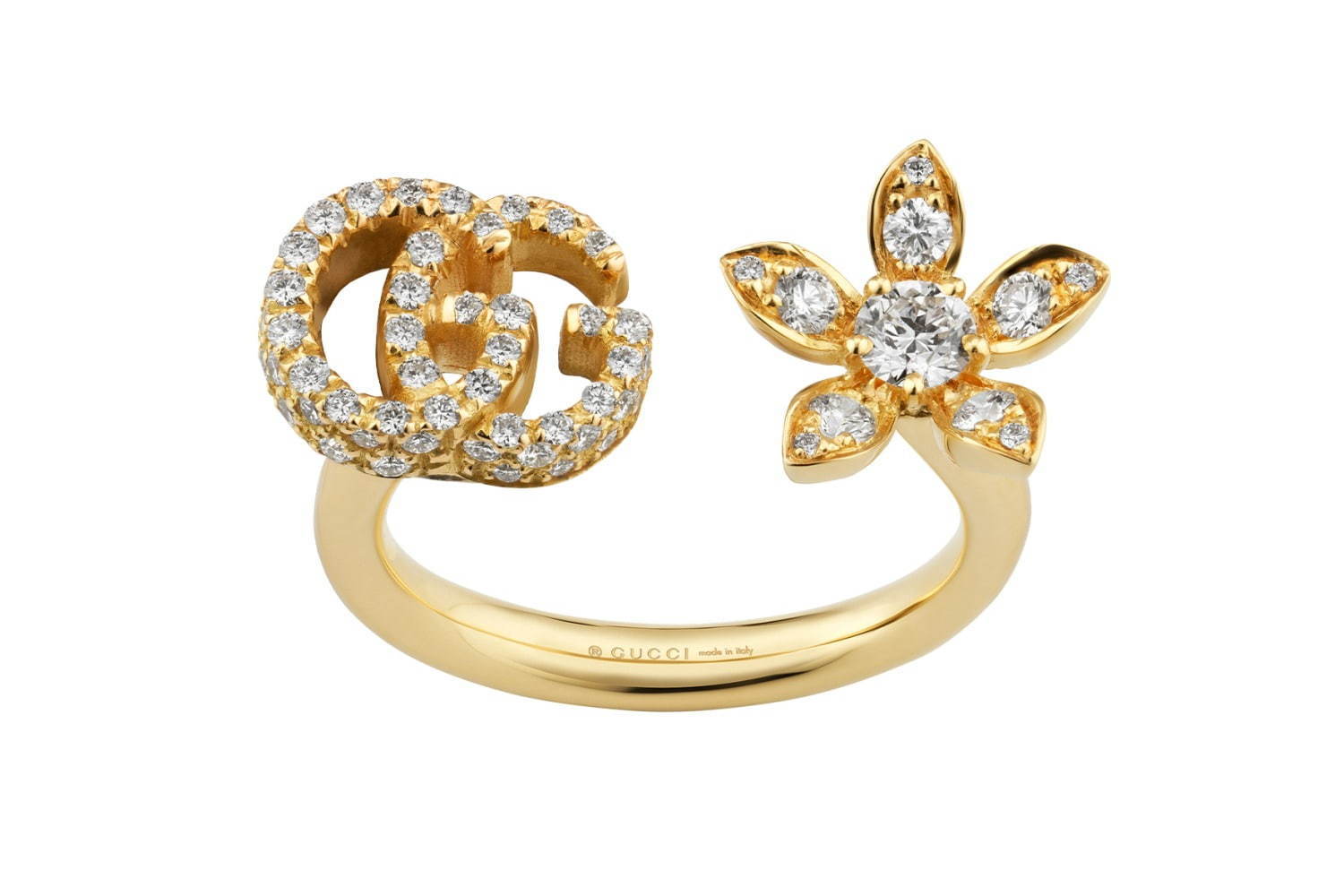 グッチ「フローラ」ファインジュエリーに新作、フラワー×タブルGの