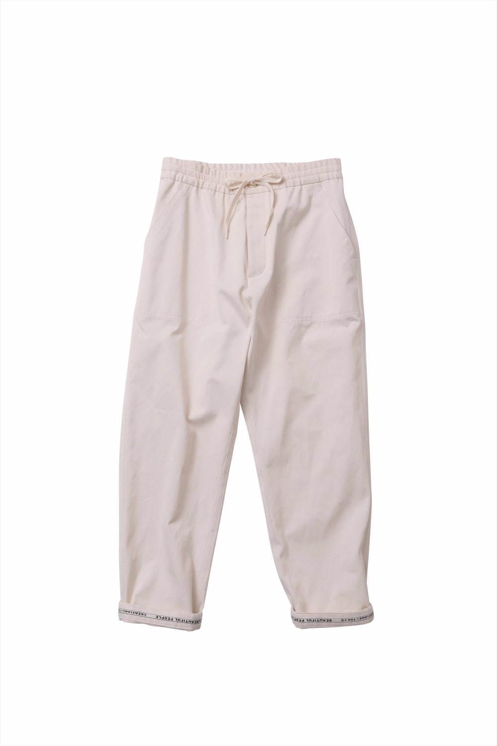 ビューティフルピープルのメンズドローストリングパンツ、上品な人工