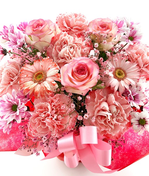 個展、出展のお祝い花＞フラワーアレンジメント *ラブリーピンク