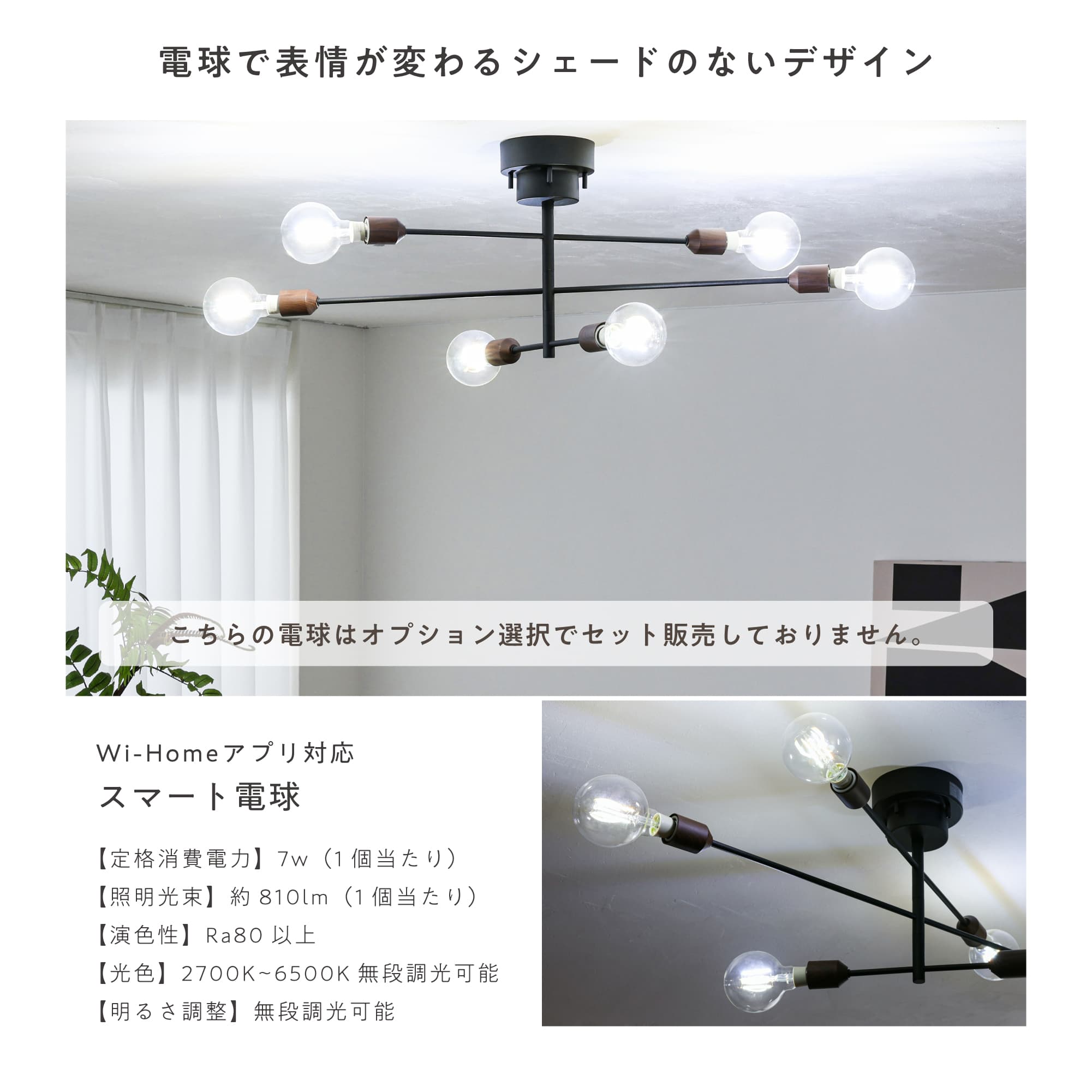 あす着] シーリングライト LED 6灯 オプション電球 シーリング