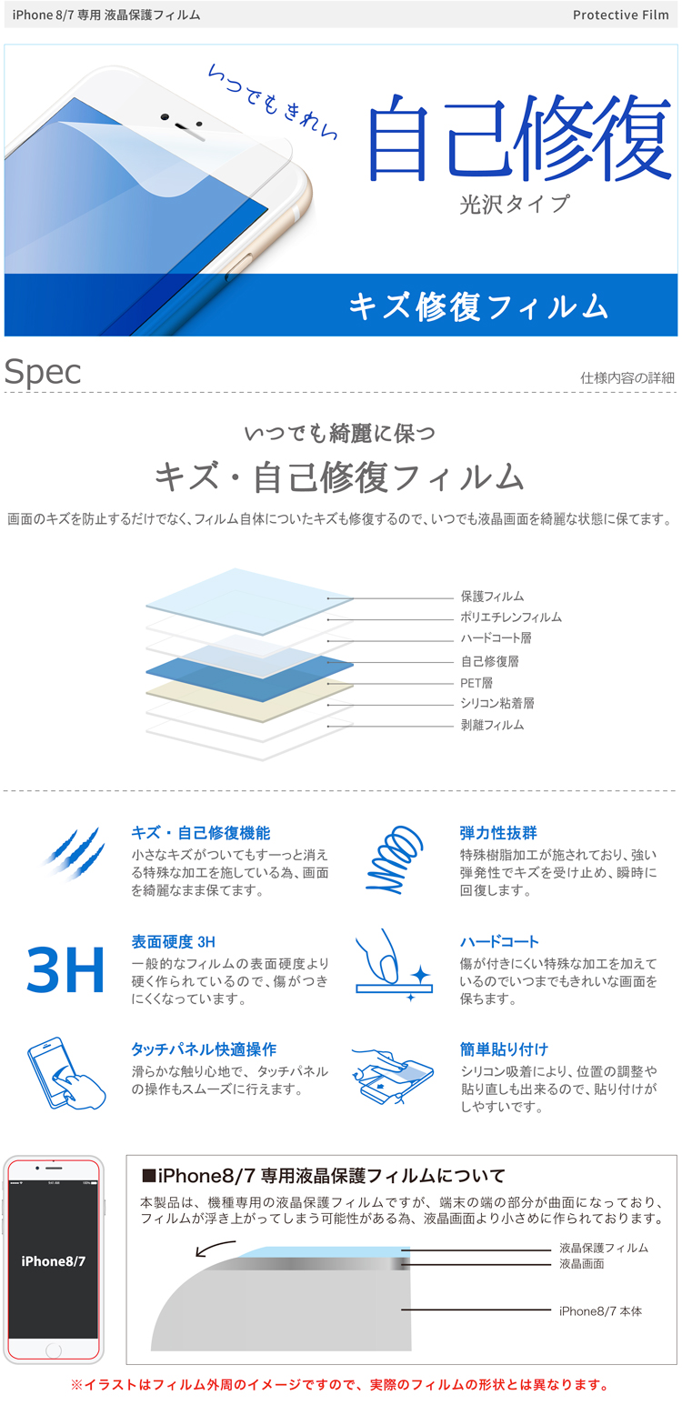 iPhone8/7専用 キズ・自己修復フィルム | 藤本電業 F.S.C.事業部
