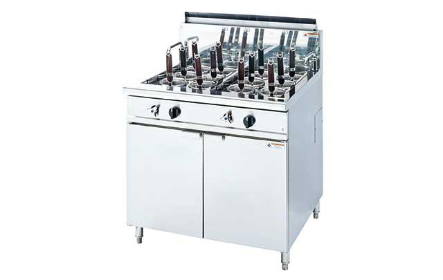 ゆで麺器（ガス・電気）｜テボ仕様、バスケット仕様、スタンドタイプ