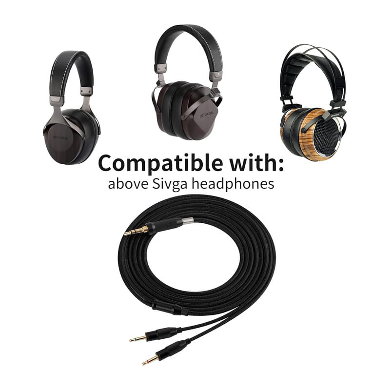 SIVGA SIV-PHN ヘッドホン用ケーブル 3.5mm - 2.5mm 2極(LR) (ブラック