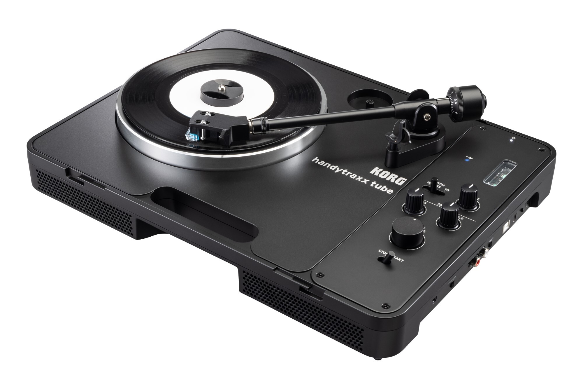 Korg handytraxx tube Portable Turntable, Tube-Enhanced Sound, PCM