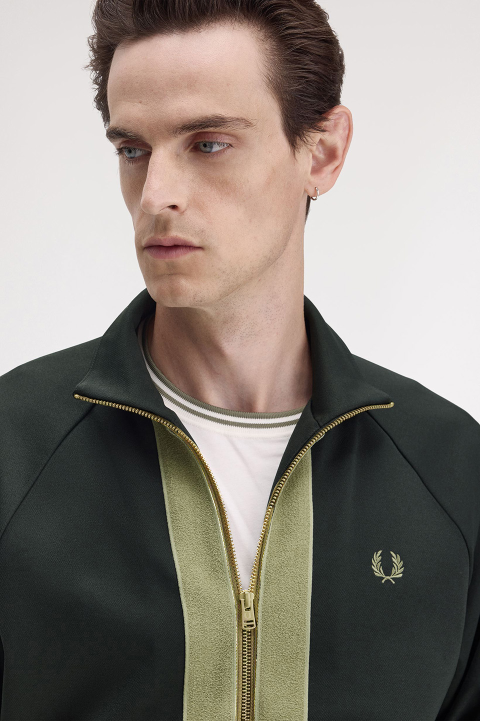 Chenille Tape Track Jacket(M Q20：NIGHT GREEN): | FRED PERRY JAPAN