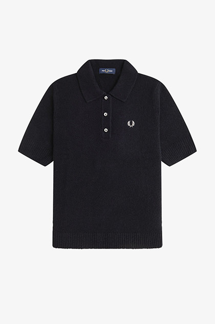 Textured Knitted Polo Shirt(8 102：BLACK): | FRED PERRY JAPAN