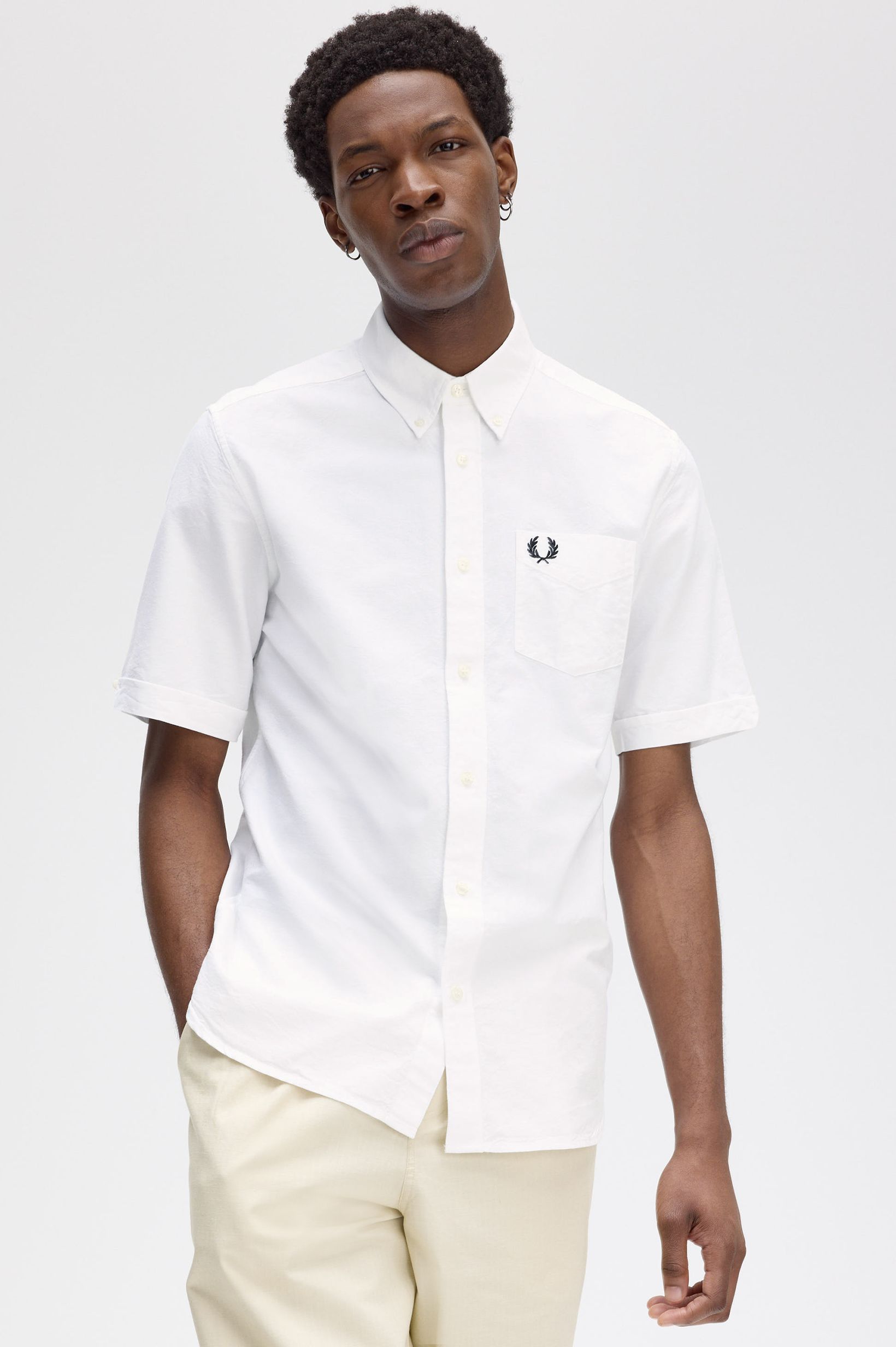 Oxford Short Sleeve Shirt(S 100：WHITE): | FRED PERRY JAPAN