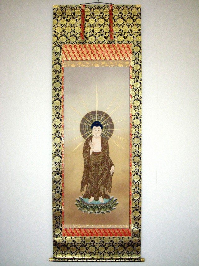 掛け軸 阿弥陀如来立像◇篠田清澄（真作・新品）