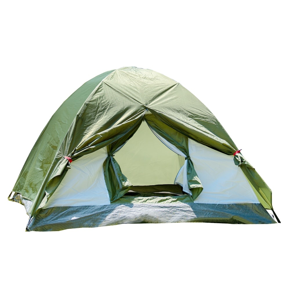 UV カット 防水加工 3人用 ドームテント グリーン 幅200X奥行200X高