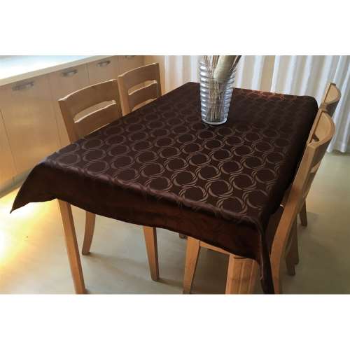 撥水テーブルクロス 約120×150cm ブラウン(ブラウン): 家具