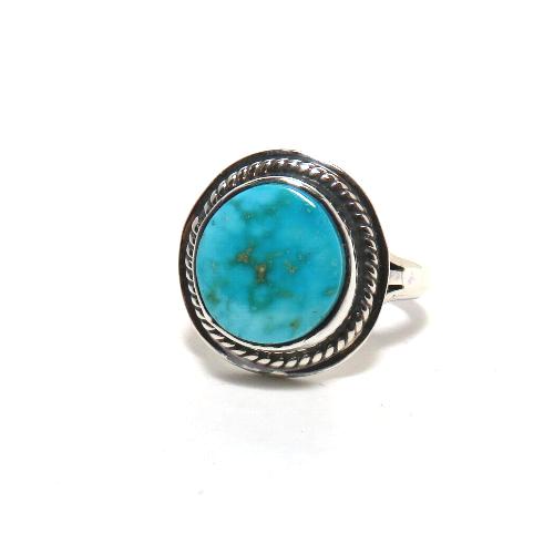 ターコイズリング インディアンジュエリー ナバホ族アーチスト