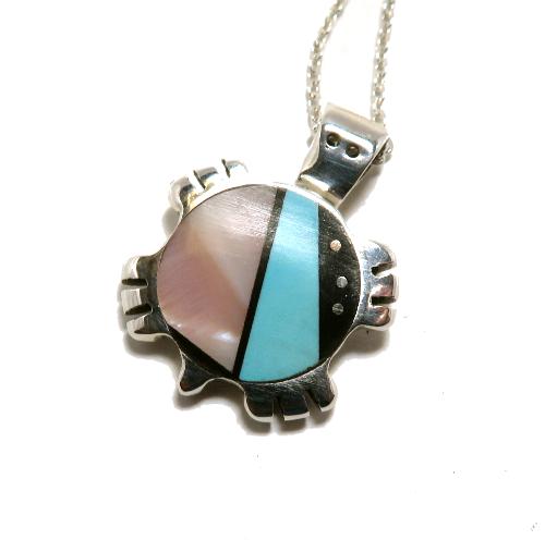 インディアンジュエリー ナバホ・ペンダント インレイ ターコイズ