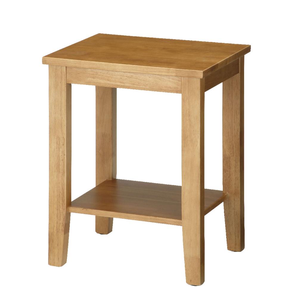 アテーナライフ 木製サイドテーブル 棚付き ダークブラウン 幅40×奥