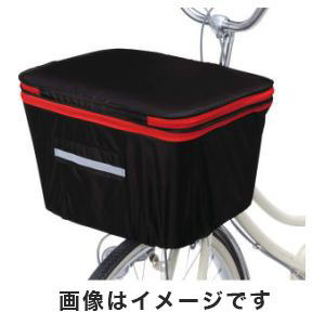 電動アシスト自転車用 前カゴカバー 2段式 ブラック／レッド の通販