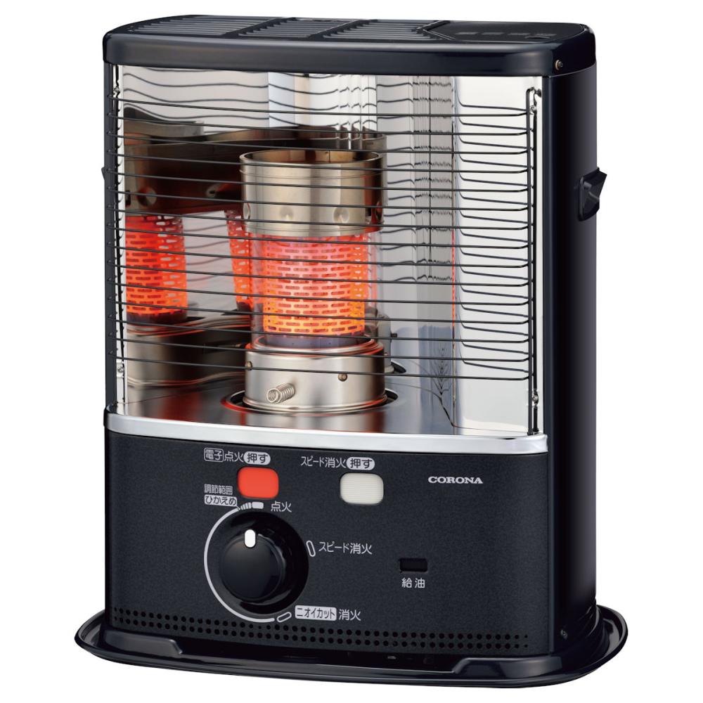 コロナ 反射型 石油ストーブ 電子点火式 木造7畳 ダークグレー KCP