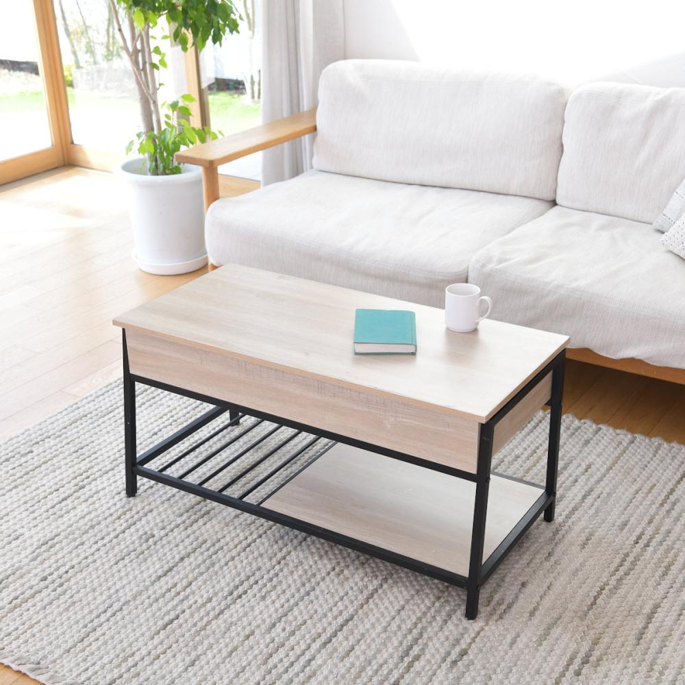 谷村実業 リフトアップコーヒーテーブル オーク の通販