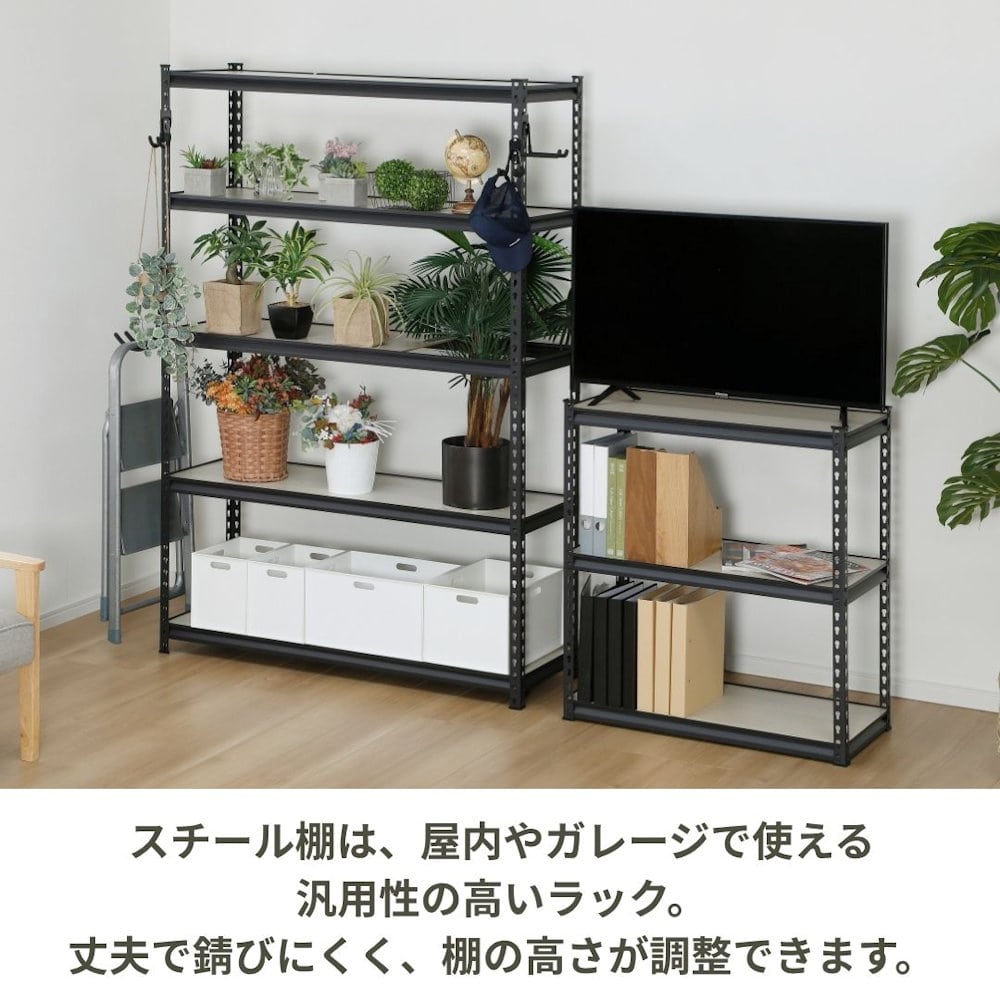 コメリ 組み立てやすいスチール棚 棚板リバーシブル 幅80×奥行40