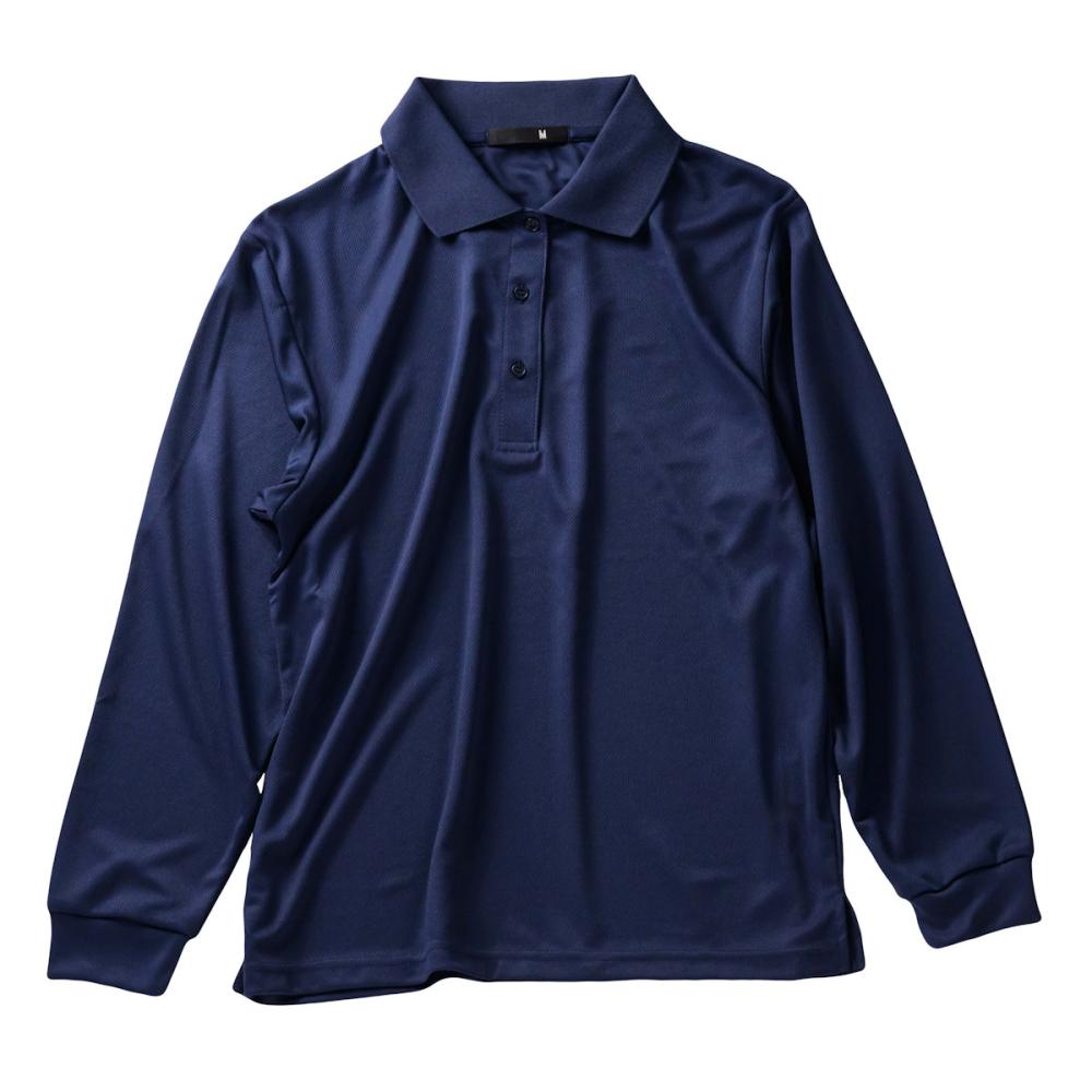 レディース 長袖ポロシャツ ネイビー M 9010 の通販