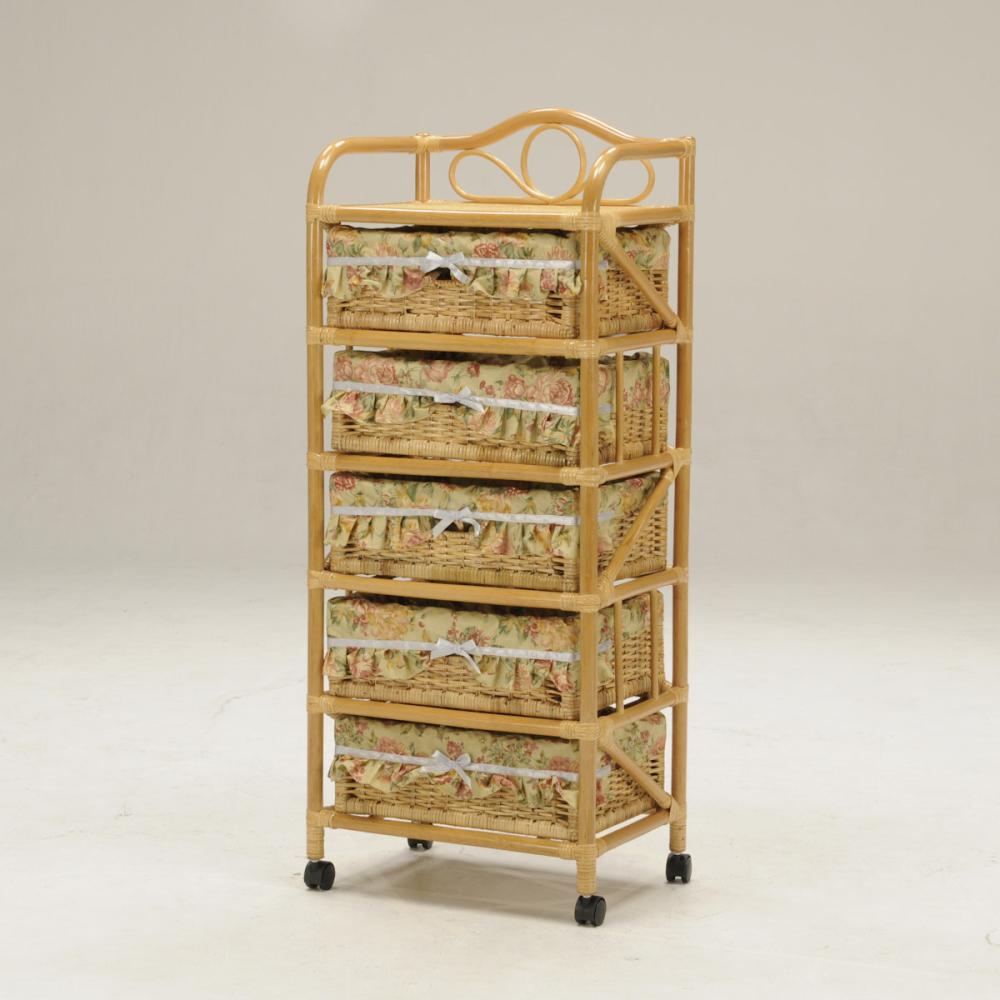 光製作所 ラタン ランドリーチェスト 5段 RCH－570－5D の