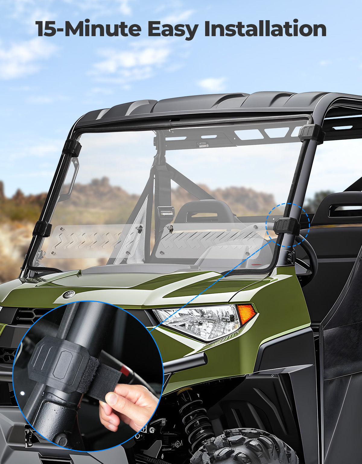 Polaris Ranger 570 Midsize Windshield – Kemimoto