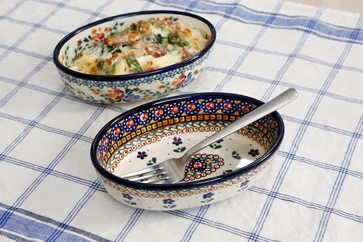 オーブン皿・オーバル（ミニ）ポーリッシュポタリー(ポーランド食器)