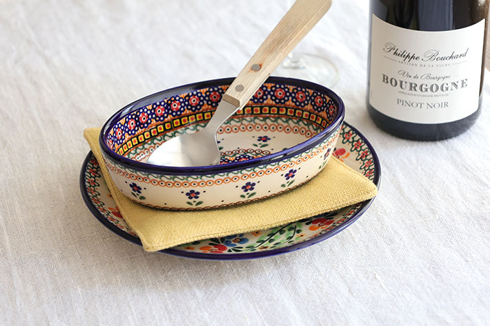 オーブン皿・オーバル（ミニ）ポーリッシュポタリー(ポーランド食器)