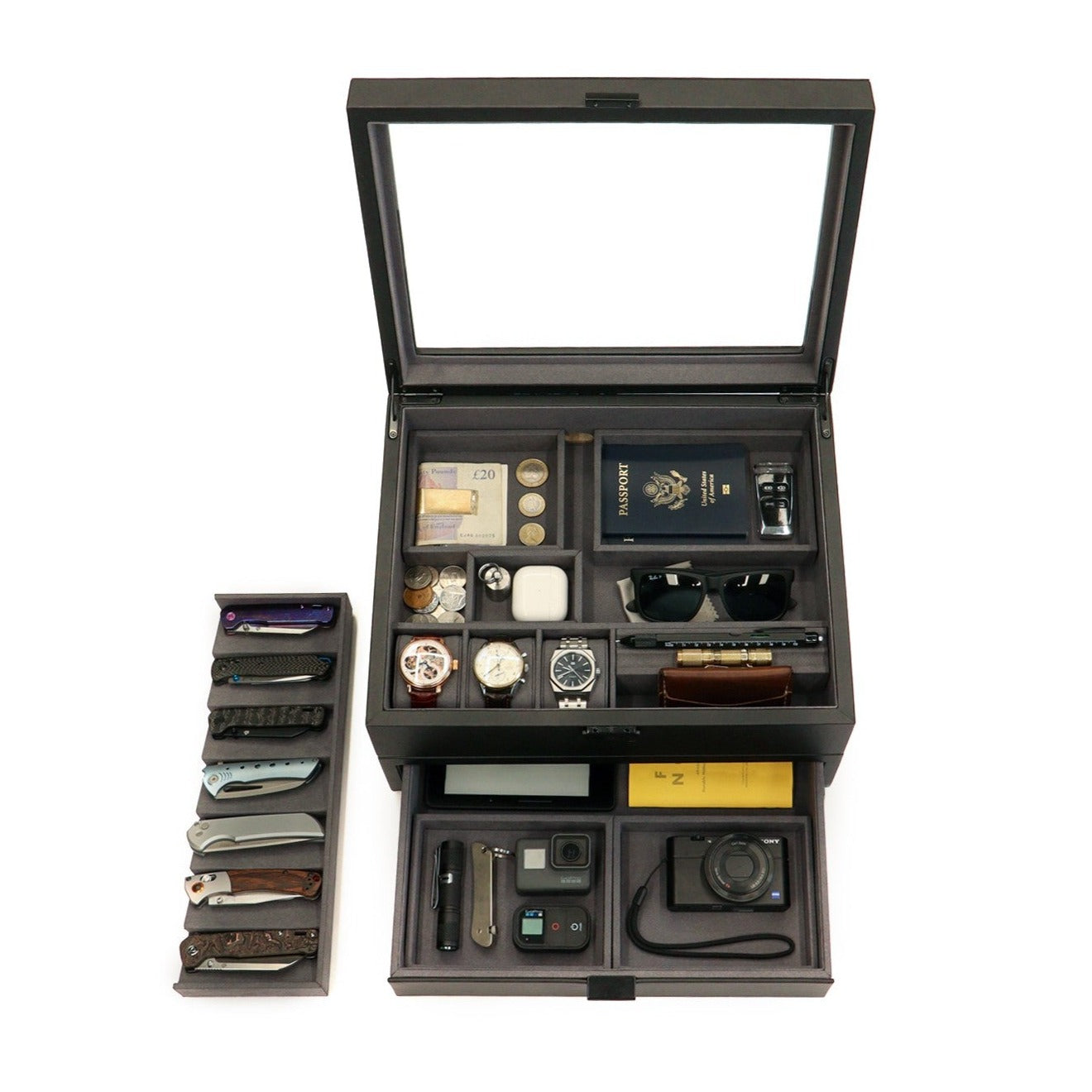 Kaviso EDC Cache Display Valet & Optional Storage Drawer – Kaviso, LLC