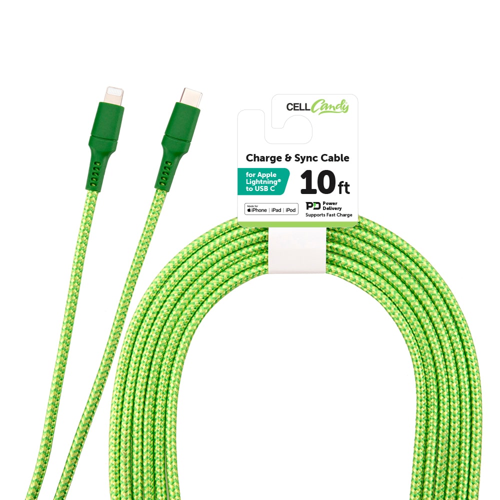 CELLCandy® Apple Lightning Charge and Sync Cable - Green, 1 ct