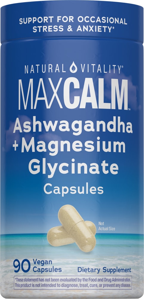 Natural Vitality Calm Magnesium Sensoril Ashwa 90 capsule, 90 ct