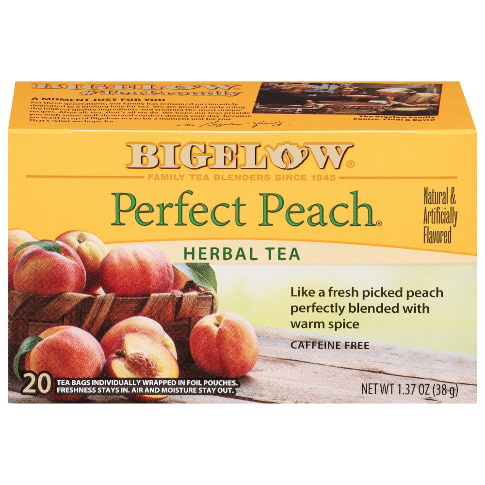 Bigelow® Perfect Peach® Caffeine Free Herbal Tea Bags, 20 ct