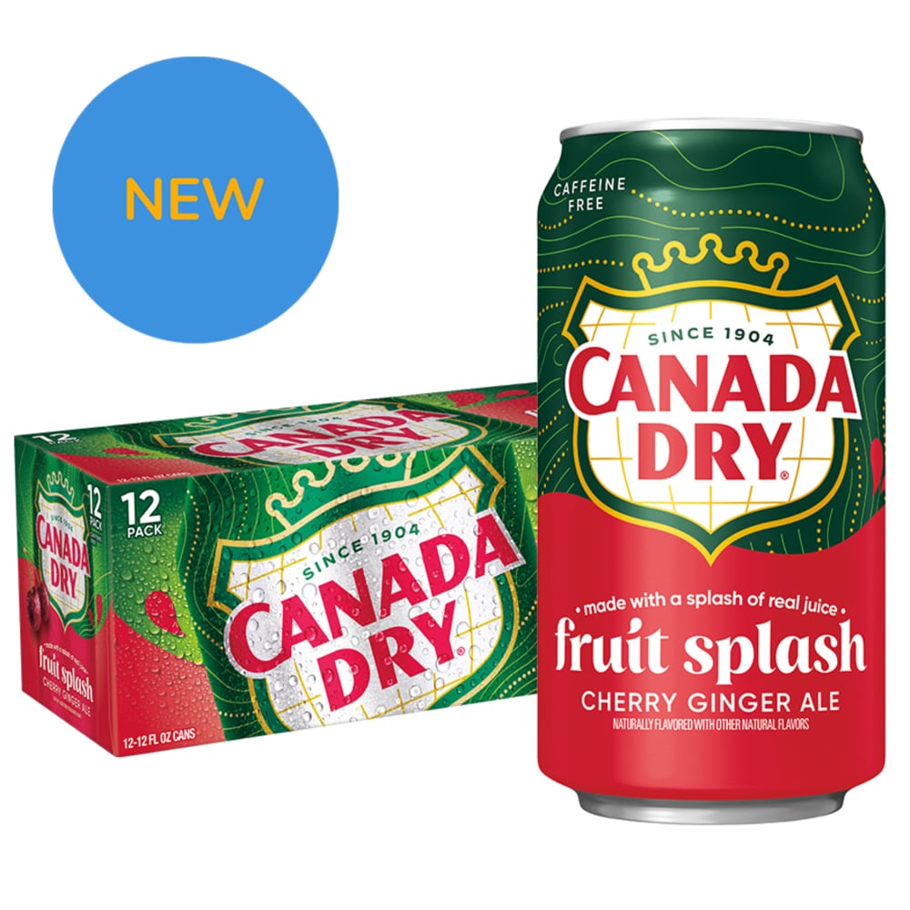 Canada Dry Fruit Splash Cherry Ginger Ale Soda Cans, 12 pk / 12 fl
