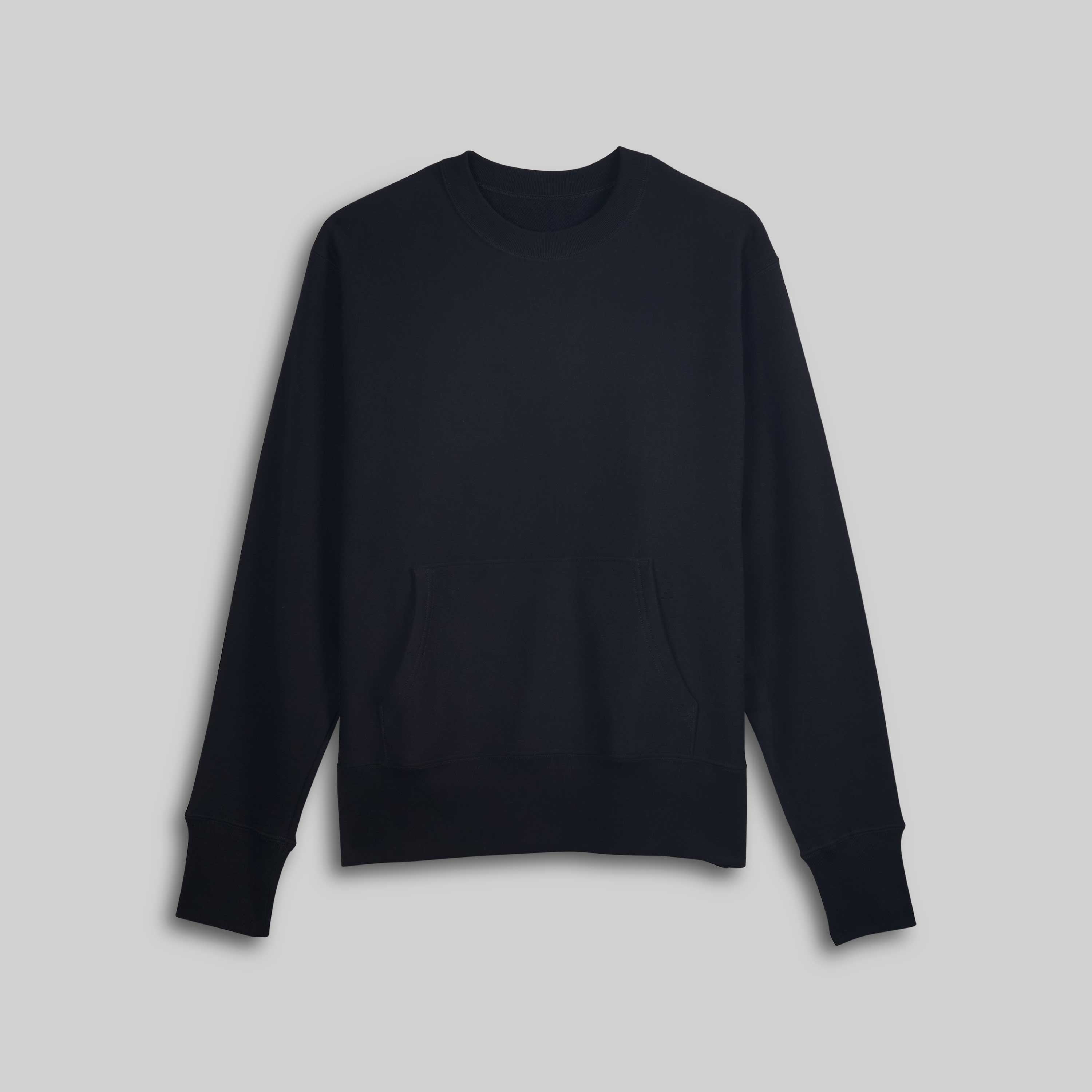 Relaxed Fit Pocket Crewneck - Black 500 GSM – House Of Blanks
