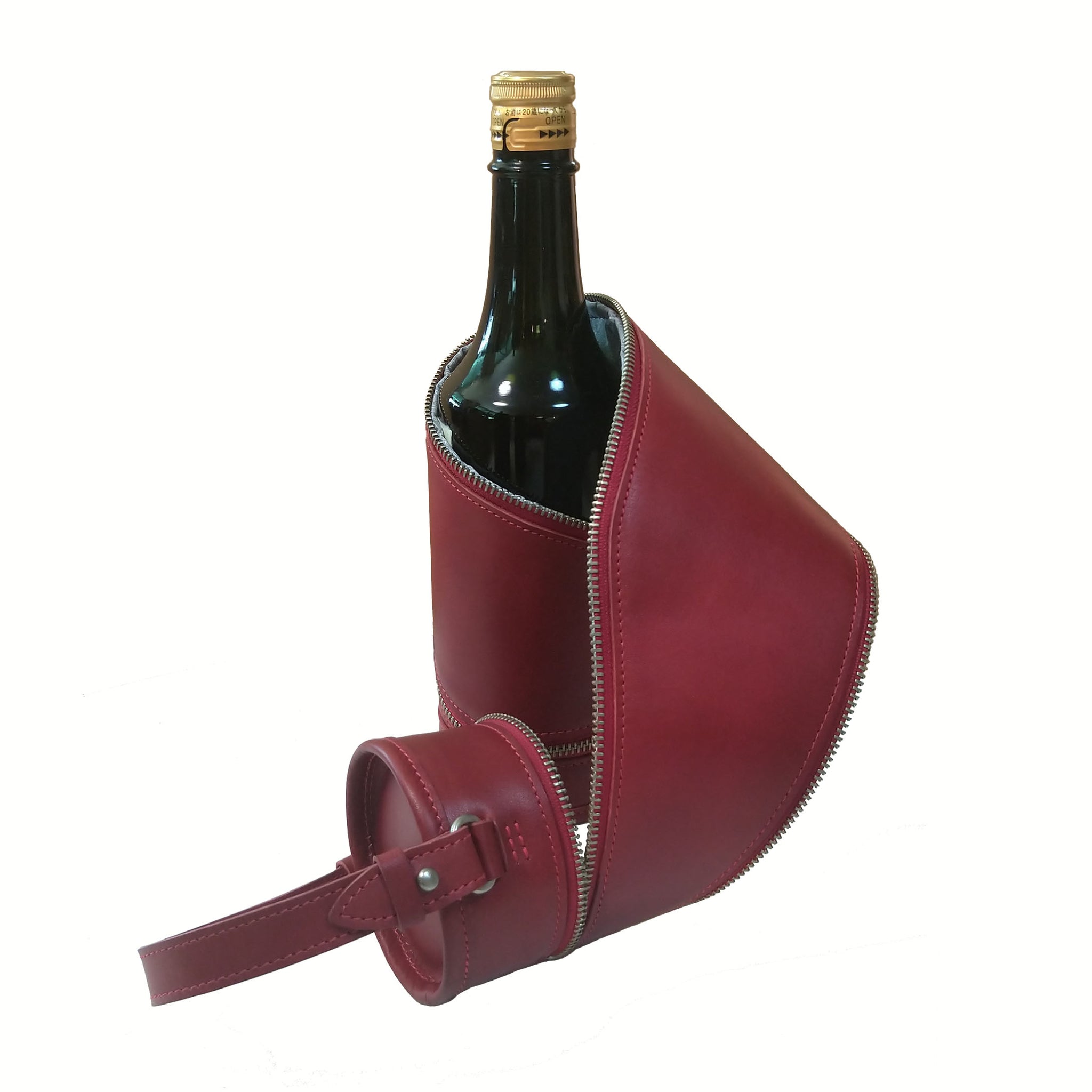 在庫限り】豊岡製／日本製／国産／牛革／レザー／ボトルケース／ボトル