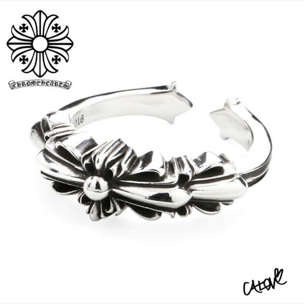 ＋クロムハーツ【ﾍﾞﾋﾞｰ ｸﾗｼｯｸ ﾀﾞﾌﾞﾙ ﾌﾛｰﾗﾙ ｸﾛｽ】*◇925ｼﾙﾊﾞｰﾘﾝｸﾞ