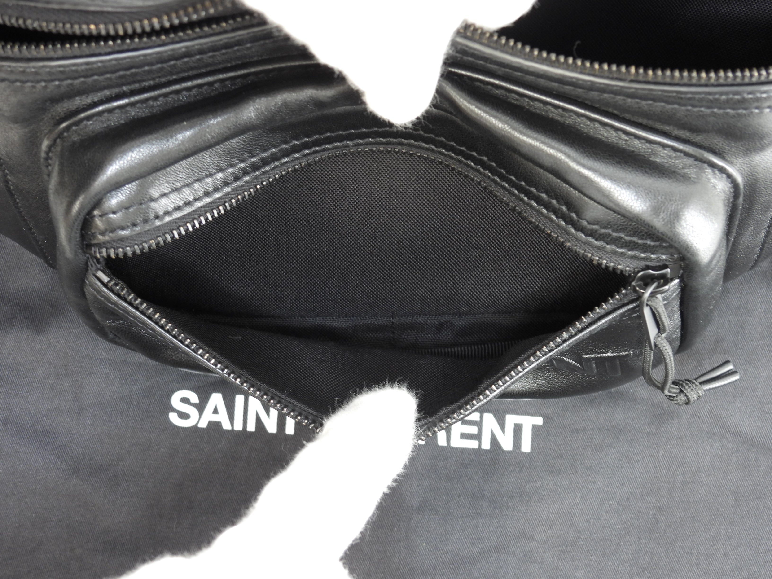 サンローラン ボディバッグ ヌックス レザー黒 斜め掛けショルダー