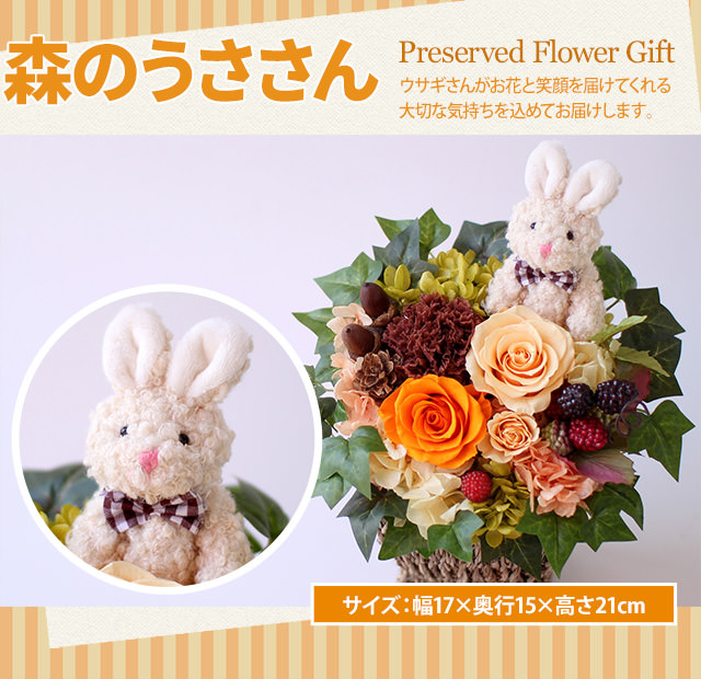 森のうささん/プリザーブドフラワー プリザーブドフラワーギフトの通販