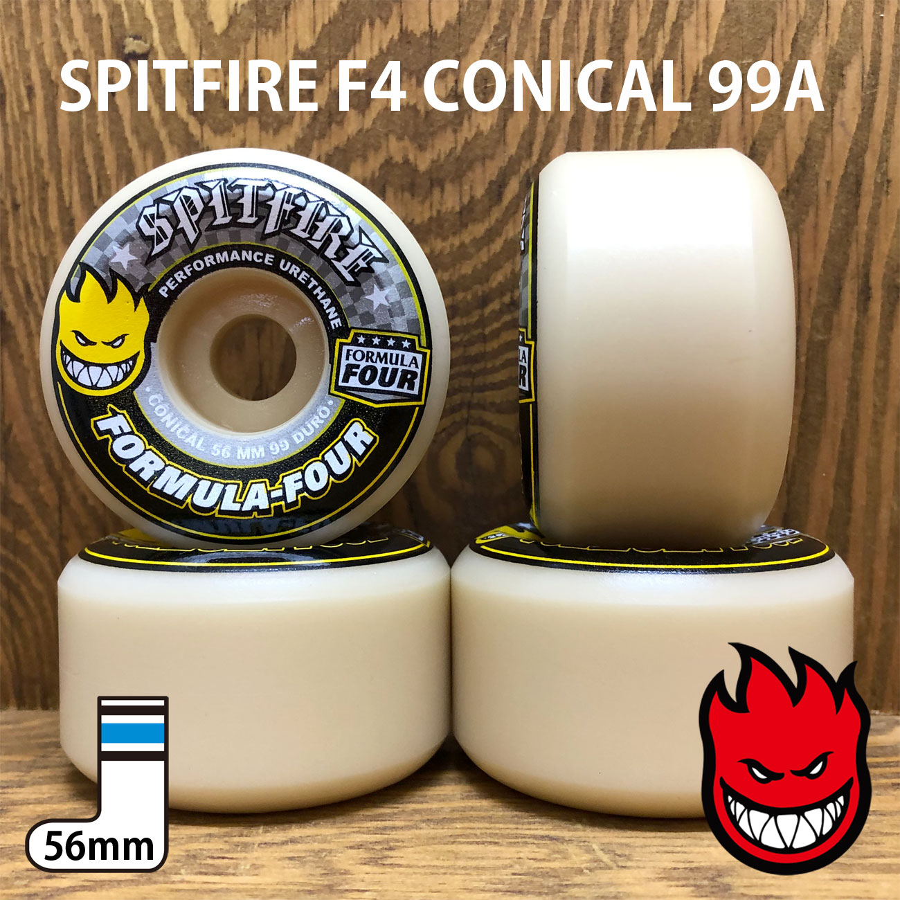スクエア】SPITFIRE F4 CONICAL 99A 52mm YELLOW PRINT | 東京の