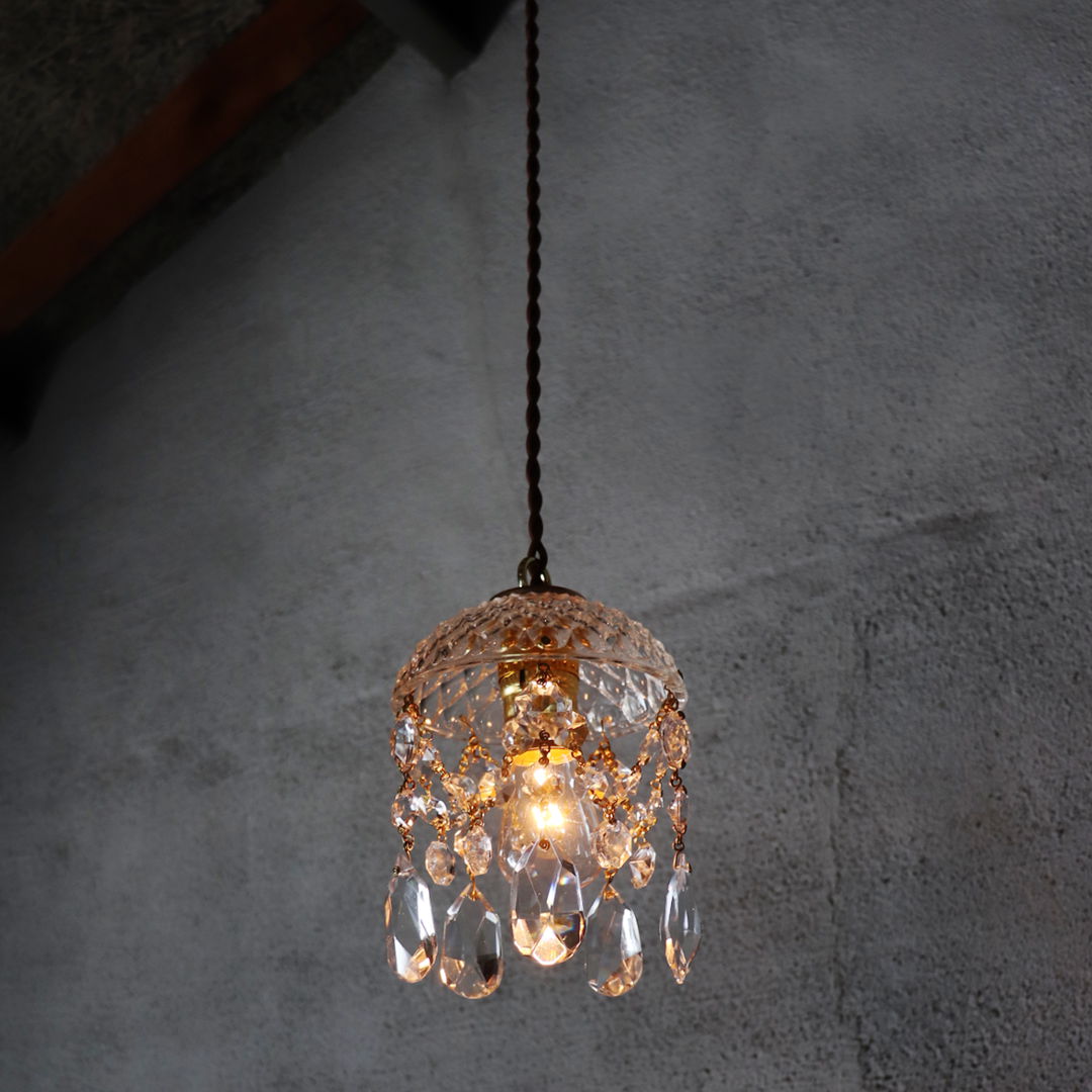 ヴィンテージミニシャンデリアプリズムペンダントライト｜アンティーク