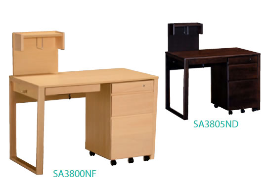 カリモク（karimoku） 木製シンプルデスク 引き出し2つ付き ブラウン